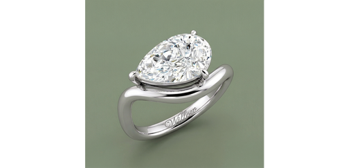 Diamond Pear Pinky Ring